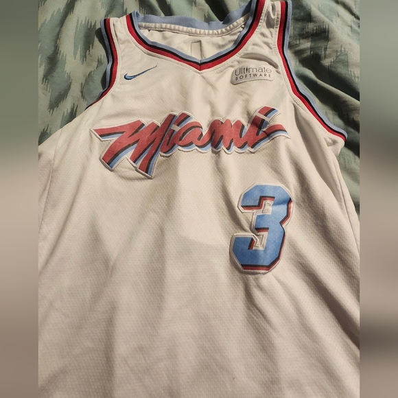 Dwayne Wade Miami Heat Nike Miami Vice Sunset Jersey‎ #3 Mens Size 48 White Pink - Picture 2 of 7